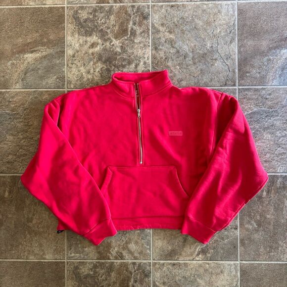 Set Active Half Zip Pullover Sweatshirt Size Small Red - Picture 1 of 11